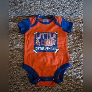 Little And Loud Gator Fan Shirt Size 0-3 Mo. Florida Gator Baby Outfit
